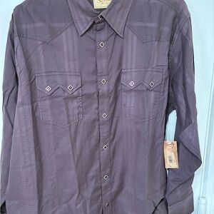Scully Western Blue Snap Button Down Shirt